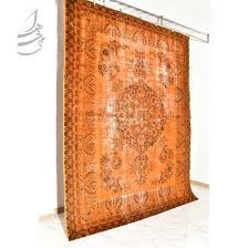فرش وینتیج دستباف نارنجی 3.4*2.57 متری کد fd-159
